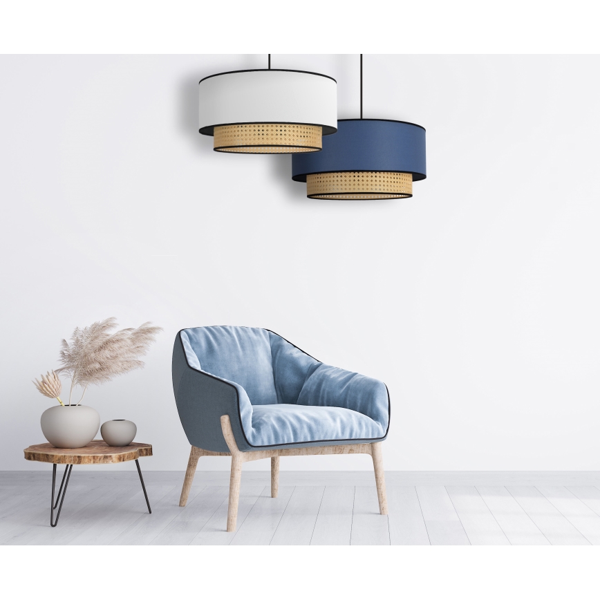 Duolla - Lestenec na vrvici BOHO 1xE27/15W/230V pr. 45 cm bela/ratan