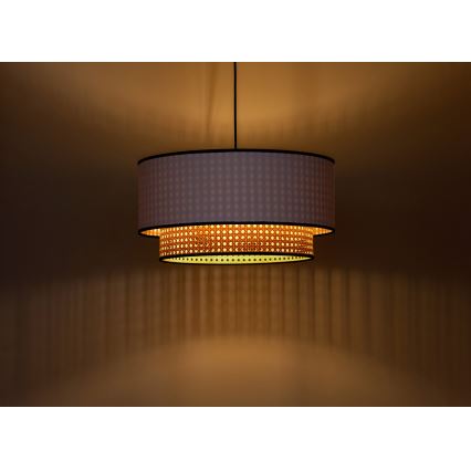 Duolla - Lestenec na vrvici BOHO 1xE27/15W/230V pr. 45 cm bela/ratan