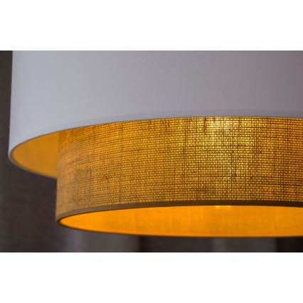 Duolla - Lestenec na vrvici BOHO 1xE27/15W/230V pr. 45 cm bela/rjava
