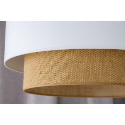 Duolla - Lestenec na vrvici BOHO 1xE27/15W/230V pr. 45 cm bela/rjava