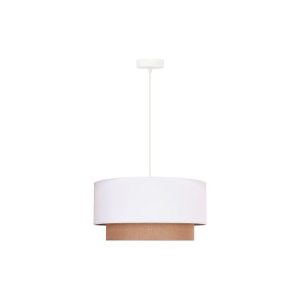 Duolla - Lestenec na vrvici BOHO 1xE27/15W/230V pr. 45 cm bela/rjava