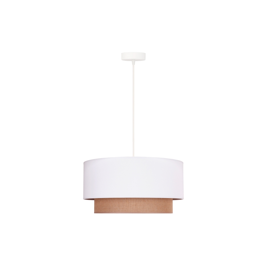 Duolla - Lestenec na vrvici BOHO 1xE27/15W/230V pr. 45 cm bela/rjava