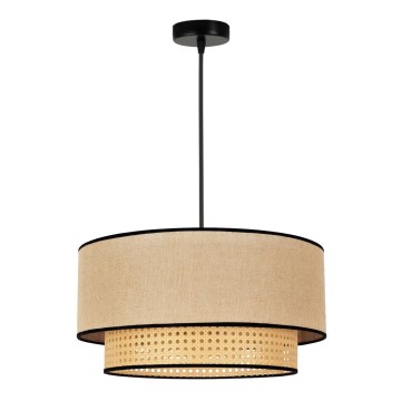 Duolla - Lestenec na vrvici BOHO 1xE27/15W/230V pr. 45 cm bež/ratan