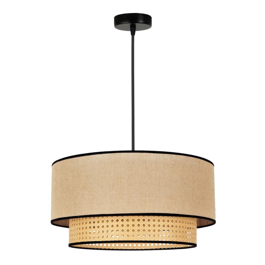Duolla - Lestenec na vrvici BOHO 1xE27/15W/230V pr. 45 cm bež/ratan