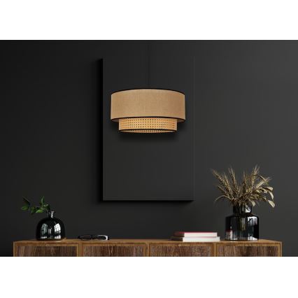 Duolla - Lestenec na vrvici BOHO 1xE27/15W/230V pr. 45 cm bež/ratan