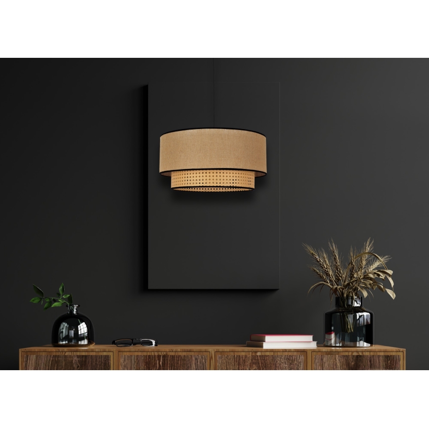 Duolla - Lestenec na vrvici BOHO 1xE27/15W/230V pr. 45 cm bež/ratan
