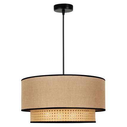 Duolla - Lestenec na vrvici BOHO 1xE27/15W/230V pr. 45 cm bež/ratan