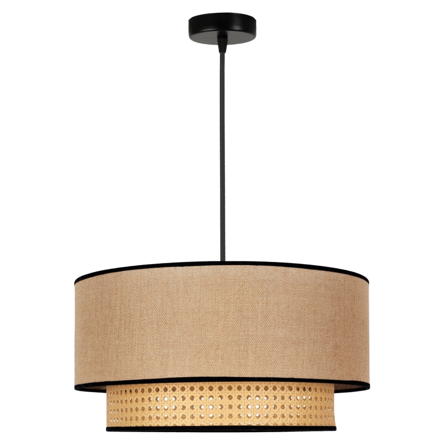 Duolla - Lestenec na vrvici BOHO 1xE27/15W/230V pr. 45 cm bež/ratan