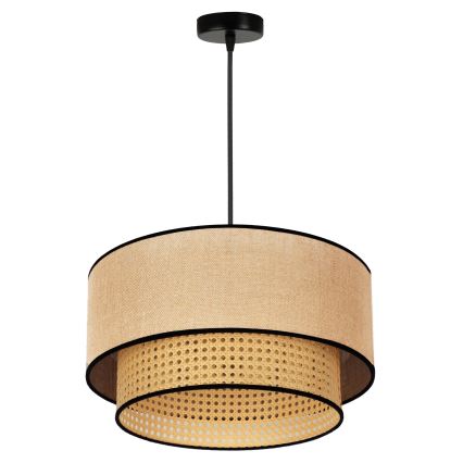 Duolla - Lestenec na vrvici BOHO 1xE27/15W/230V pr. 45 cm bež/ratan