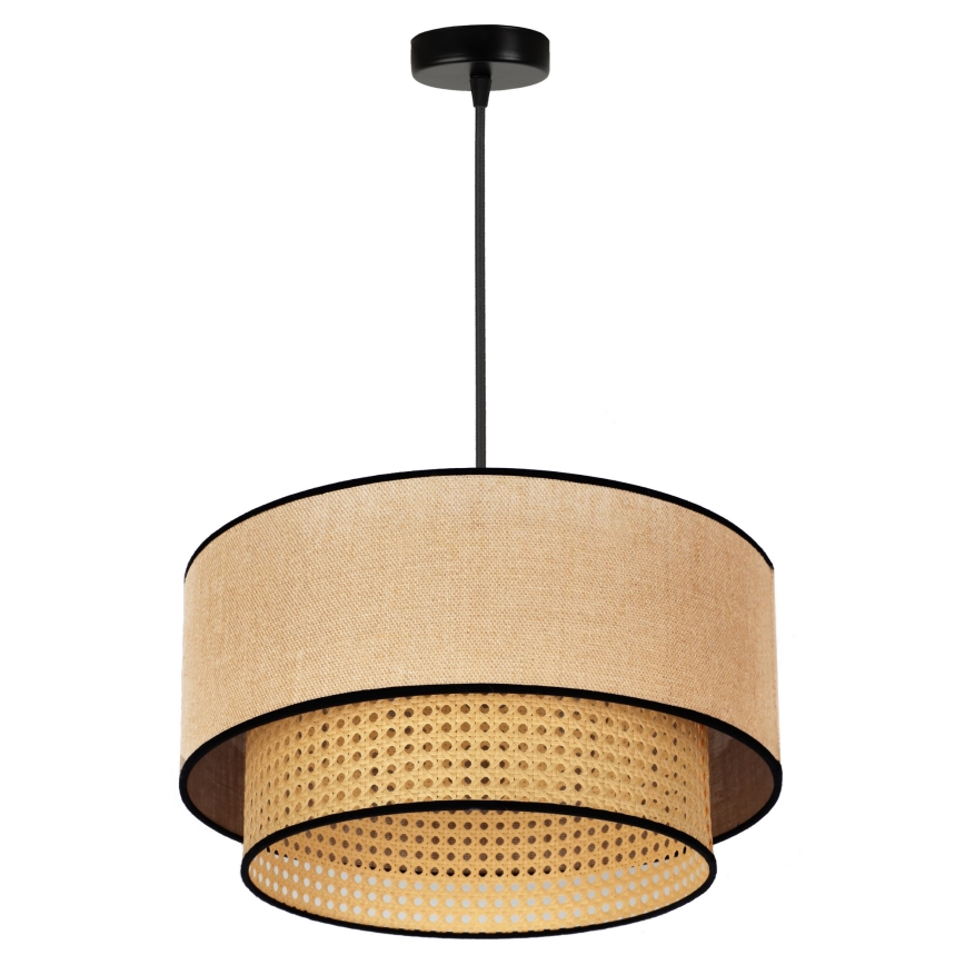 Duolla - Lestenec na vrvici BOHO 1xE27/15W/230V pr. 45 cm bež/ratan