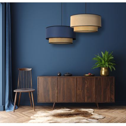 Duolla - Lestenec na vrvici BOHO 1xE27/15W/230V pr. 45 cm bež/ratan