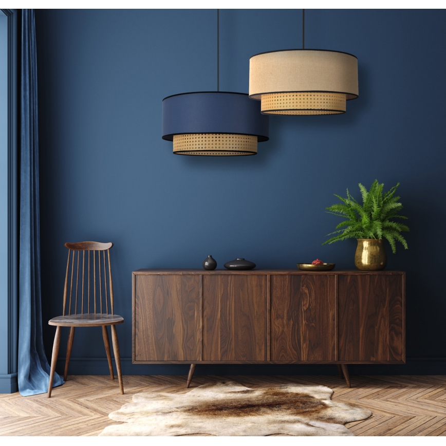 Duolla - Lestenec na vrvici BOHO 1xE27/15W/230V pr. 45 cm bež/ratan