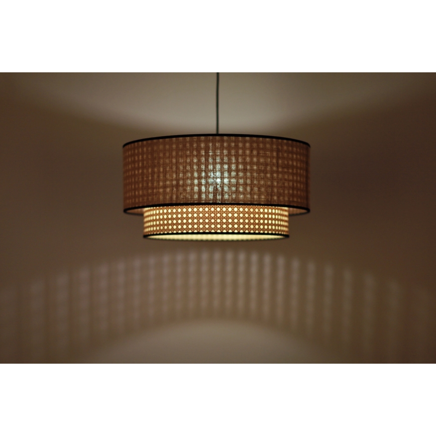 Duolla - Lestenec na vrvici BOHO 1xE27/15W/230V pr. 45 cm bež/ratan