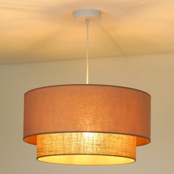 Duolla - Lestenec na vrvici BOHO 1xE27/15W/230V pr. 45 cm bež/rjava