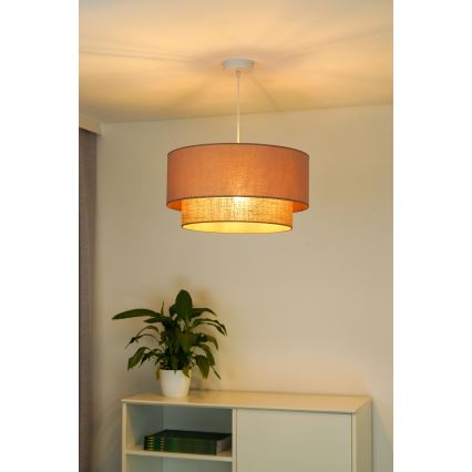 Duolla - Lestenec na vrvici BOHO 1xE27/15W/230V pr. 45 cm bež/rjava