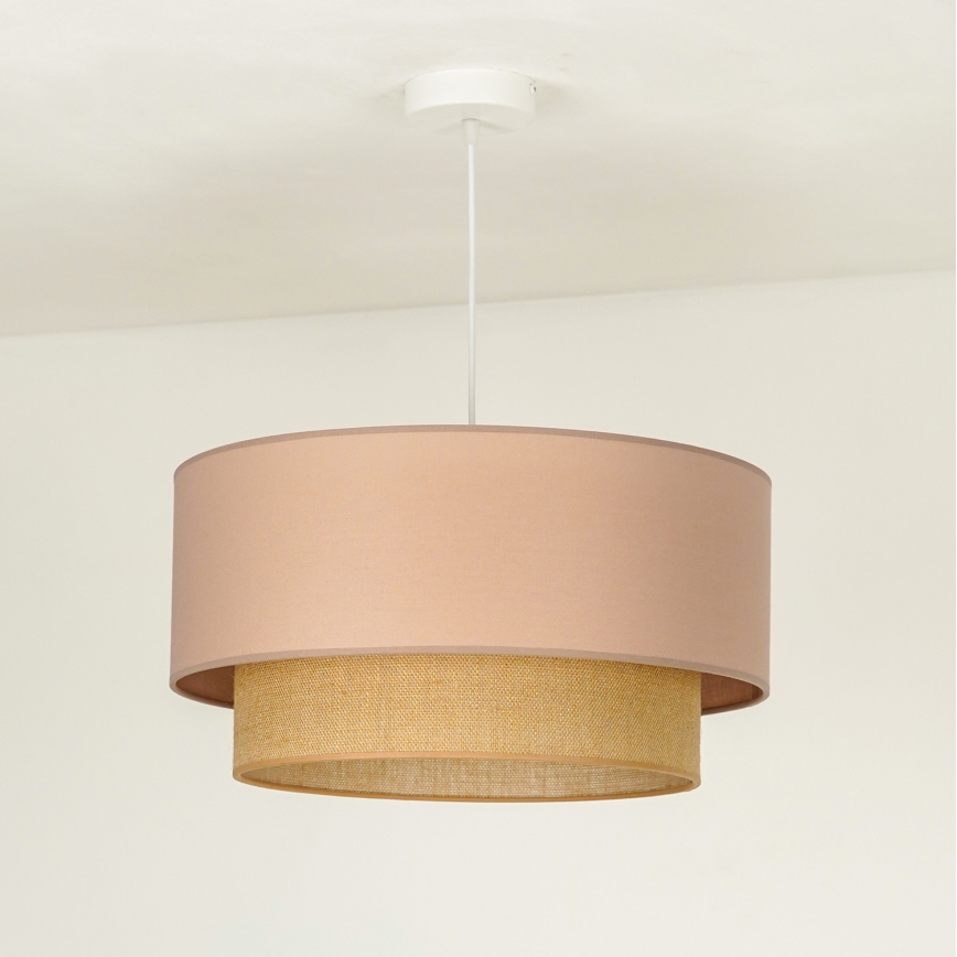 Duolla - Lestenec na vrvici BOHO 1xE27/15W/230V pr. 45 cm bež/rjava