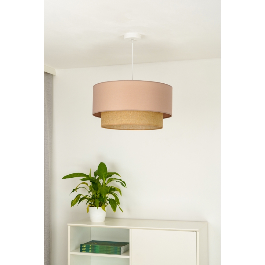 Duolla - Lestenec na vrvici BOHO 1xE27/15W/230V pr. 45 cm bež/rjava