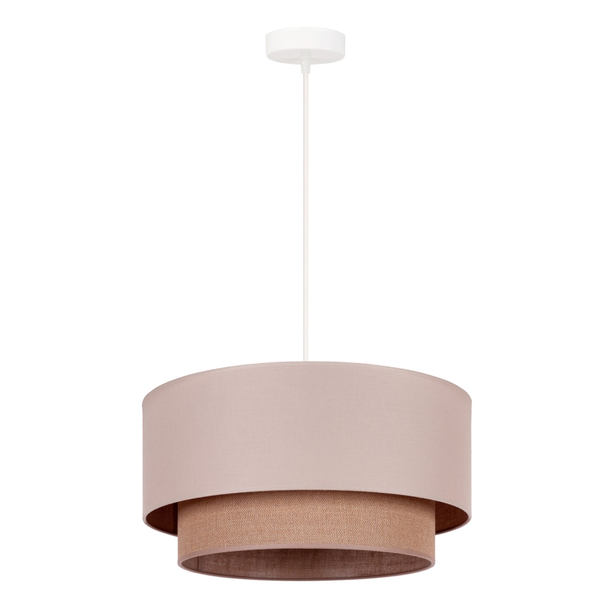 Duolla - Lestenec na vrvici BOHO 1xE27/15W/230V pr. 45 cm bež/rjava