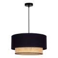 Duolla - Lestenec na vrvici BOHO 1xE27/15W/230V pr. 45 cm črna/ratan