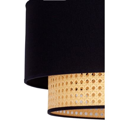 Duolla - Lestenec na vrvici BOHO 1xE27/15W/230V pr. 45 cm črna/ratan