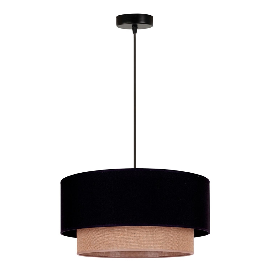 Duolla - Lestenec na vrvici BOHO 1xE27/15W/230V pr. 45 cm črna/rjava