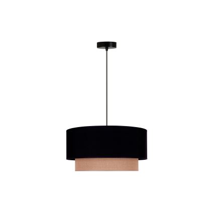 Duolla - Lestenec na vrvici BOHO 1xE27/15W/230V pr. 45 cm črna/rjava