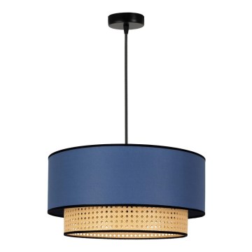 Duolla - Lestenec na vrvici BOHO 1xE27/15W/230V pr. 45 cm modra/ratan