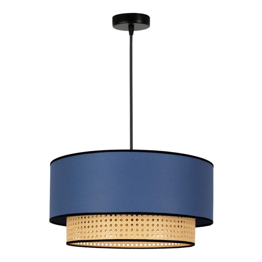 Duolla - Lestenec na vrvici BOHO 1xE27/15W/230V pr. 45 cm modra/ratan