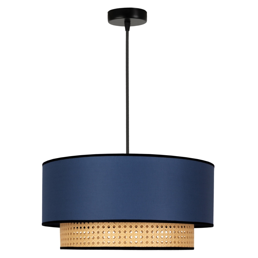 Duolla - Lestenec na vrvici BOHO 1xE27/15W/230V pr. 45 cm modra/ratan
