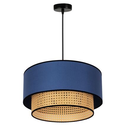Duolla - Lestenec na vrvici BOHO 1xE27/15W/230V pr. 45 cm modra/ratan