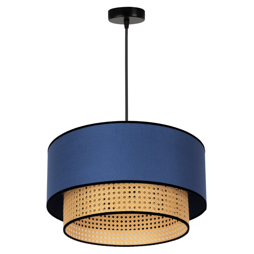 Duolla - Lestenec na vrvici BOHO 1xE27/15W/230V pr. 45 cm modra/ratan