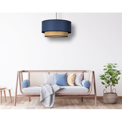 Duolla - Lestenec na vrvici BOHO 1xE27/15W/230V pr. 45 cm modra/ratan