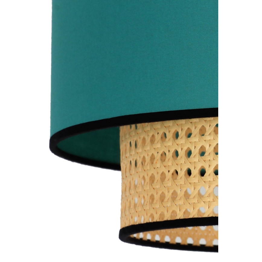 Duolla - Lestenec na vrvici BOHO 1xE27/15W/230V pr. 45 cm turkizna/ratan
