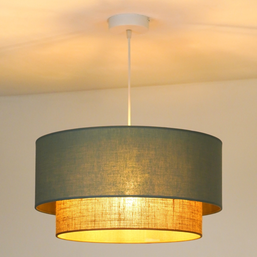 Duolla - Lestenec na vrvici BOHO 1xE27/15W/230V pr. 45 cm zelena/rjava
