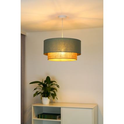 Duolla - Lestenec na vrvici BOHO 1xE27/15W/230V pr. 45 cm zelena/rjava