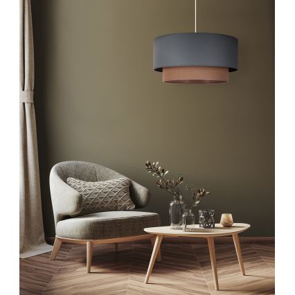 Duolla - Lestenec na vrvici BOHO 1xE27/15W/230V pr. 45 cm zelena/rjava