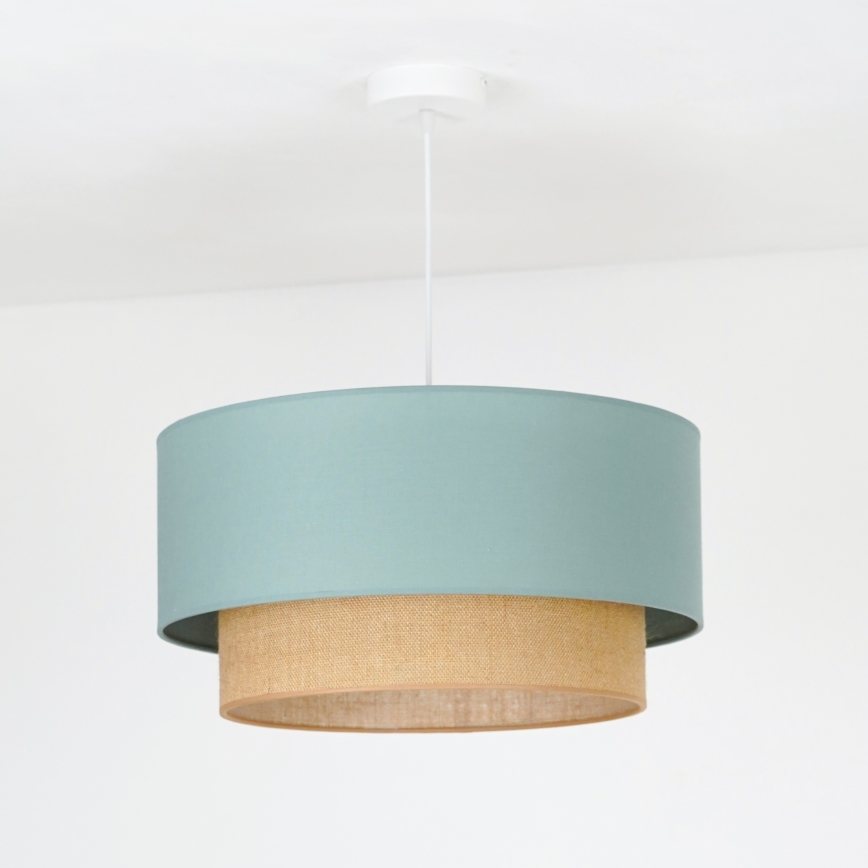 Duolla - Lestenec na vrvici BOHO 1xE27/15W/230V pr. 45 cm zelena/rjava