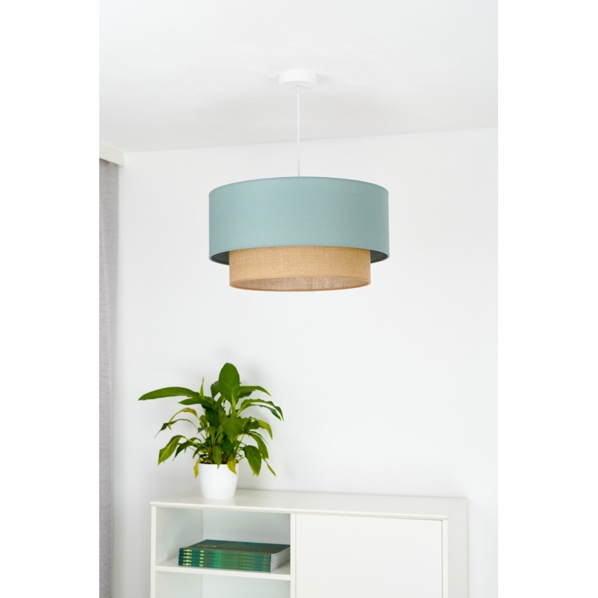 Duolla - Lestenec na vrvici BOHO 1xE27/15W/230V pr. 45 cm zelena/rjava