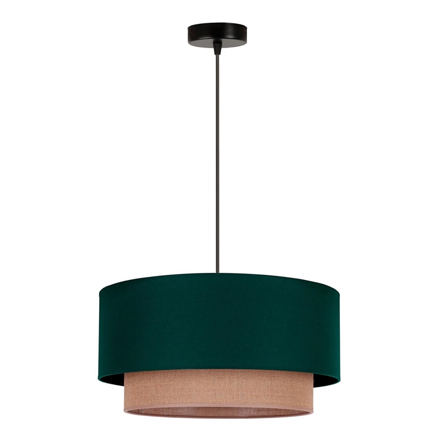 Duolla - Lestenec na vrvici BOHO 1xE27/15W/230V pr. 45 cm zelena/rjava