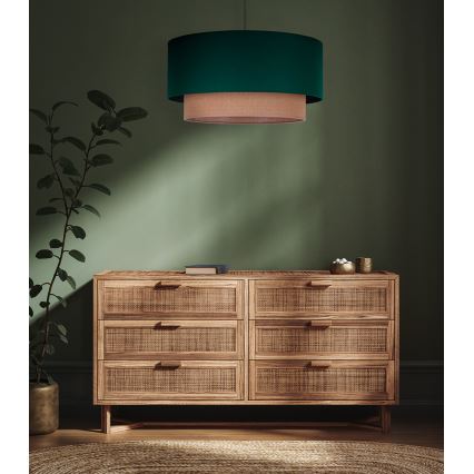 Duolla - Lestenec na vrvici BOHO 1xE27/15W/230V pr. 45 cm zelena/rjava