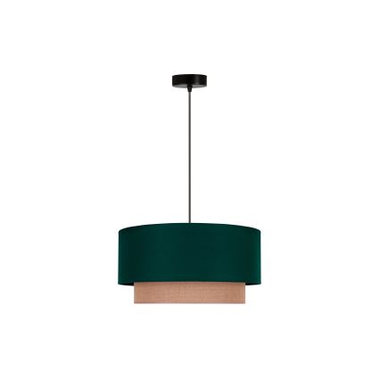 Duolla - Lestenec na vrvici BOHO 1xE27/15W/230V pr. 45 cm zelena/rjava