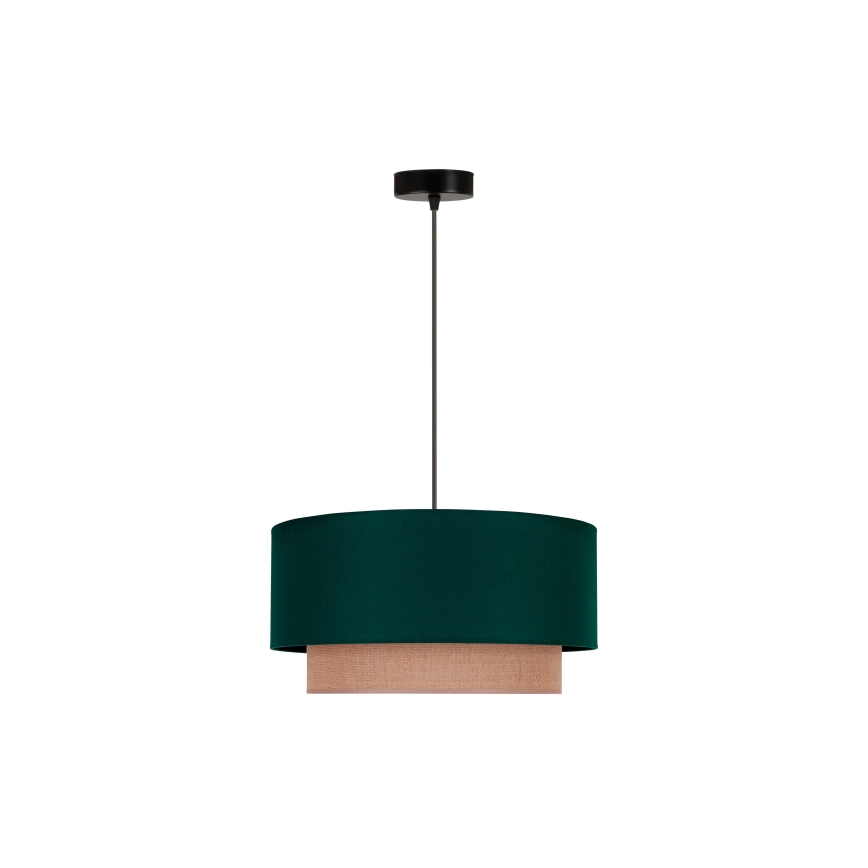 Duolla - Lestenec na vrvici BOHO 1xE27/15W/230V pr. 45 cm zelena/rjava