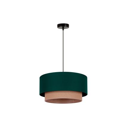 Duolla - Lestenec na vrvici BOHO 1xE27/15W/230V pr. 45 cm zelena/rjava