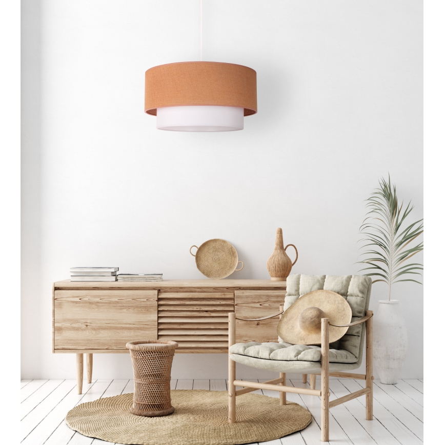Duolla - Lestenec na vrvici BOHO 1xE27/40W/230V pr. 45 cm bež/bela