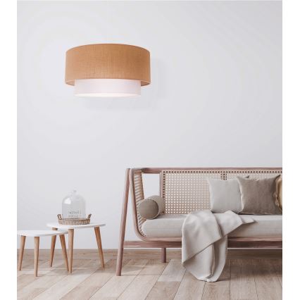 Duolla - Lestenec na vrvici BOHO 1xE27/40W/230V pr. 45 cm bež/bela