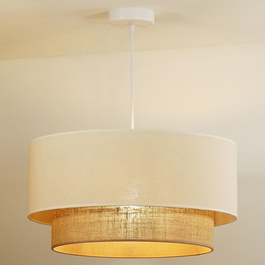 Duolla - Lestenec na vrvici BOHO 1xE27/40W/230V pr. 45 cm krem barva/rjava