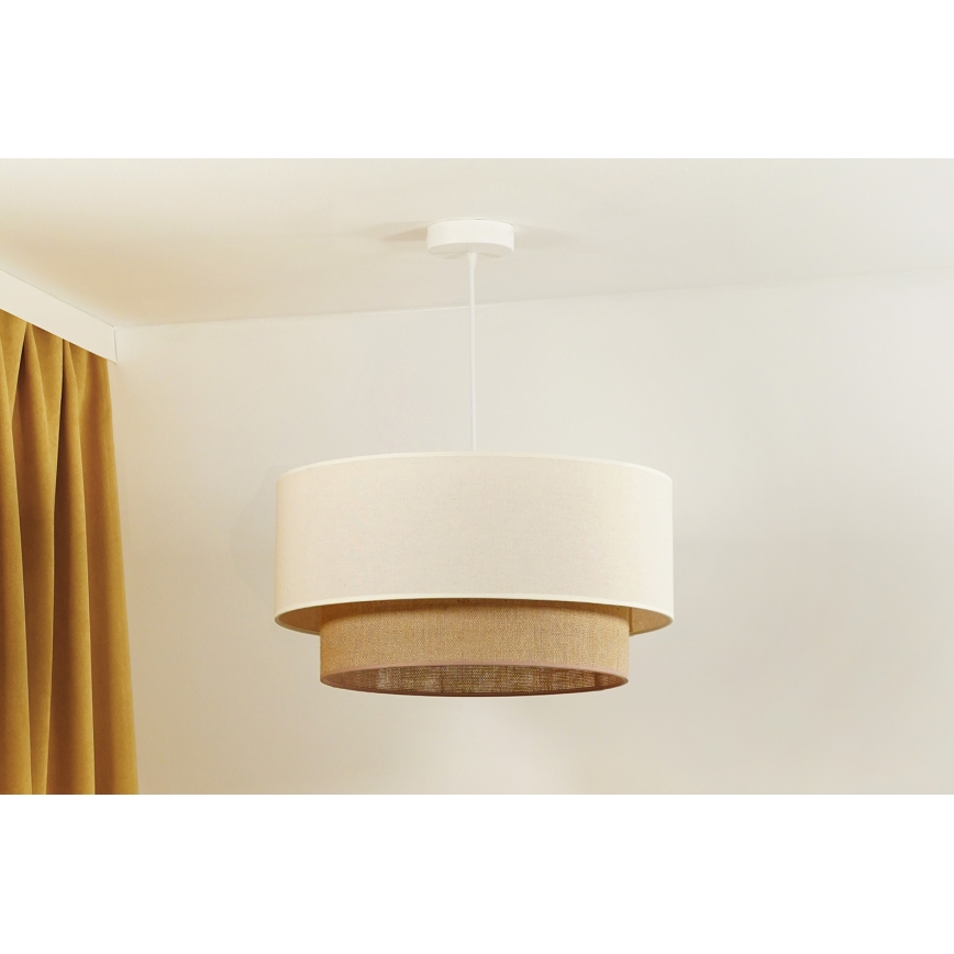 Duolla - Lestenec na vrvici BOHO 1xE27/40W/230V pr. 45 cm krem barva/rjava