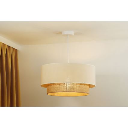 Duolla - Lestenec na vrvici BOHO 1xE27/40W/230V pr. 45 cm krem barva/rjava