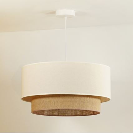 Duolla - Lestenec na vrvici BOHO 1xE27/40W/230V pr. 45 cm krem barva/rjava