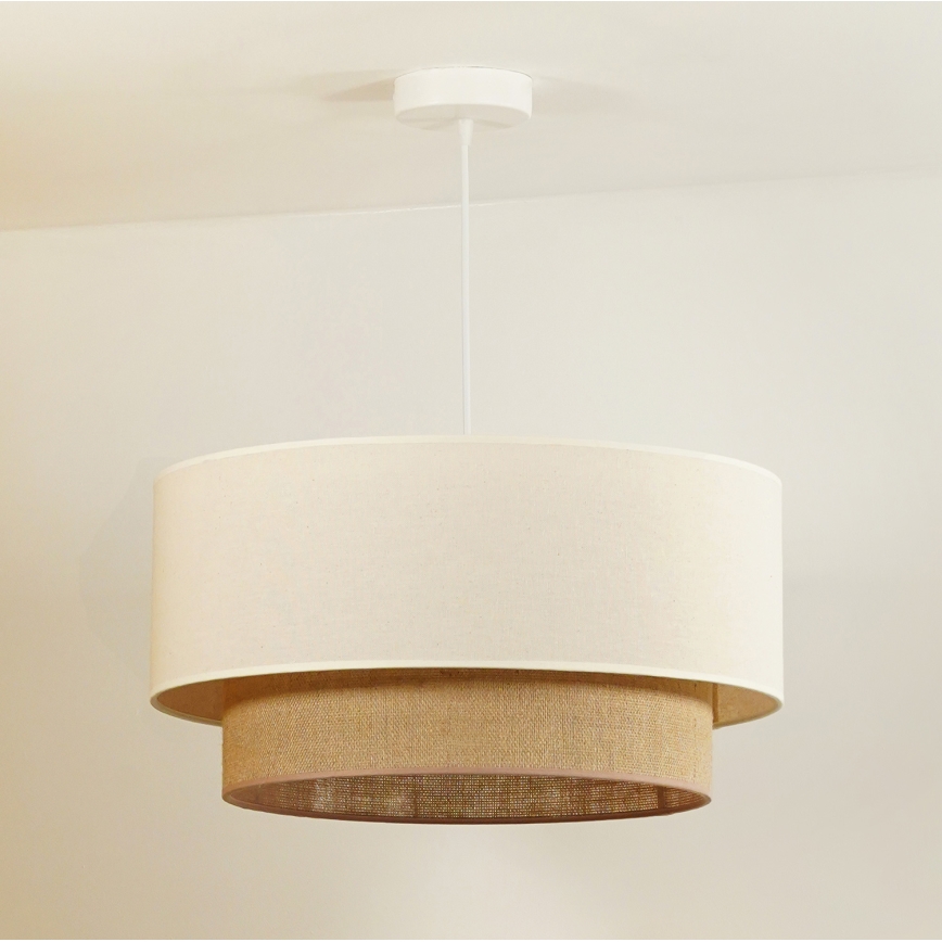 Duolla - Lestenec na vrvici BOHO 1xE27/40W/230V pr. 45 cm krem barva/rjava